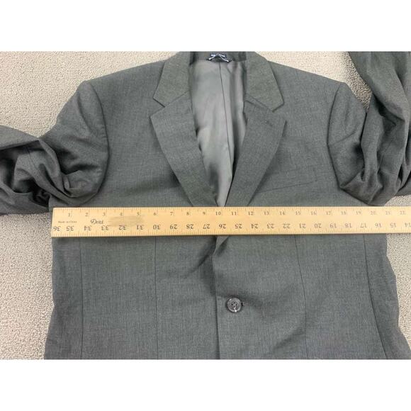 Saddlebred Blazer Men 40R Gray Motion Stretch 2 Button Lined Suit Jacket Poly - Picture 5 of 9